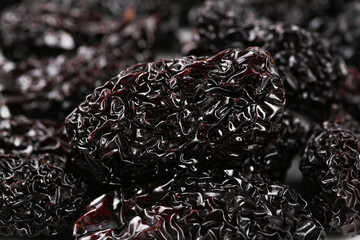 Dried Black Jujube Fruits from Xinjiang - Dark Wrinkled Organic Dried Fruit Close-up