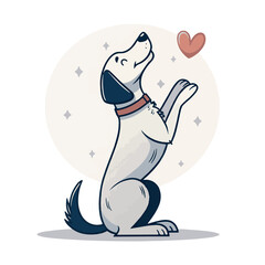 Playful Dog Begging Silhouette – Black Pet Icon for Logo, Clipart, and Design