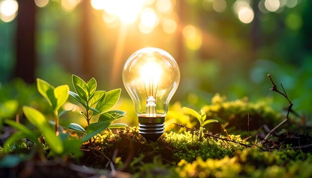 Sunlight bulb in forest