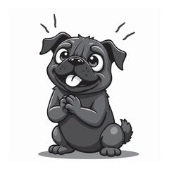 Playful Dog Begging Silhouette – Black Pet Icon for Logo, Clipart, and Design