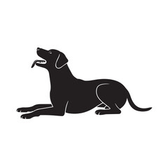 Playful Dog Begging Silhouette – Black Pet Icon for Logo, Clipart, and Design