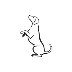 Playful Dog Begging Silhouette – Black Pet Icon for Logo, Clipart, and Design
