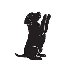 Playful Dog Begging Silhouette – Black Pet Icon for Logo, Clipart, and Design