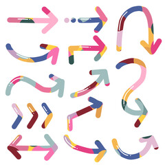 Colorful Artistic Arrow Set – Creative Decorative Arrow Sign Design