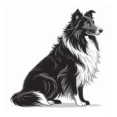 Fototapeta premium Playful Dog Begging Silhouette – Black Pet Icon for Logo, Clipart, and Design