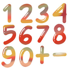 Colorful Artistic Number Set – Creative Decorative Number Font Numerik Design