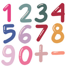 Colorful Artistic Number Set – Creative Decorative Number Font Numerik Design