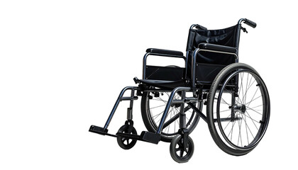 Fototapeta premium Dark, full studio shot of a modern wheelchair
