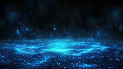 Naklejka premium Abstract Blue Glowing Surface