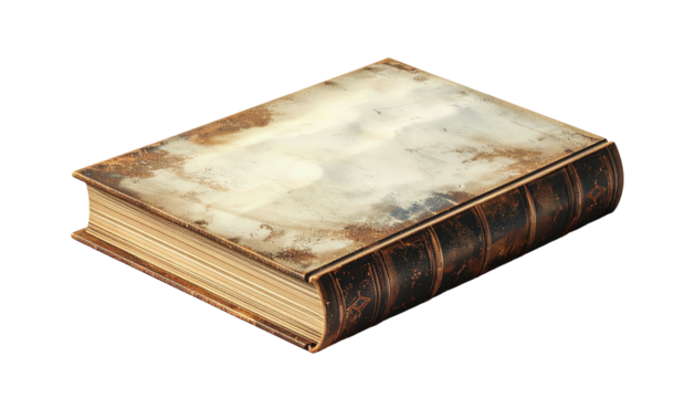 Aged book, weathered cover, antique appearance