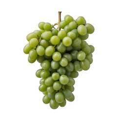 A large bunch of ripe green grapes with water droplets on a transparent background bunch of grapes fruit