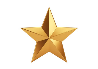 Obraz premium Illustration of a shiny golden star shape isolated on a transparent background, representing success and achievement on transparent background