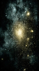 Naklejka premium AI art background with geometric luminous fractals, glowing textures, and vibrant symmetry