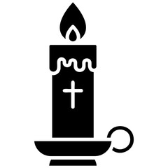 Solid Black Candle Icon