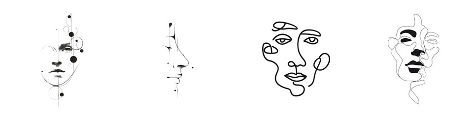 Abstract Art Faces - Minimalist Portrait Illustrations
