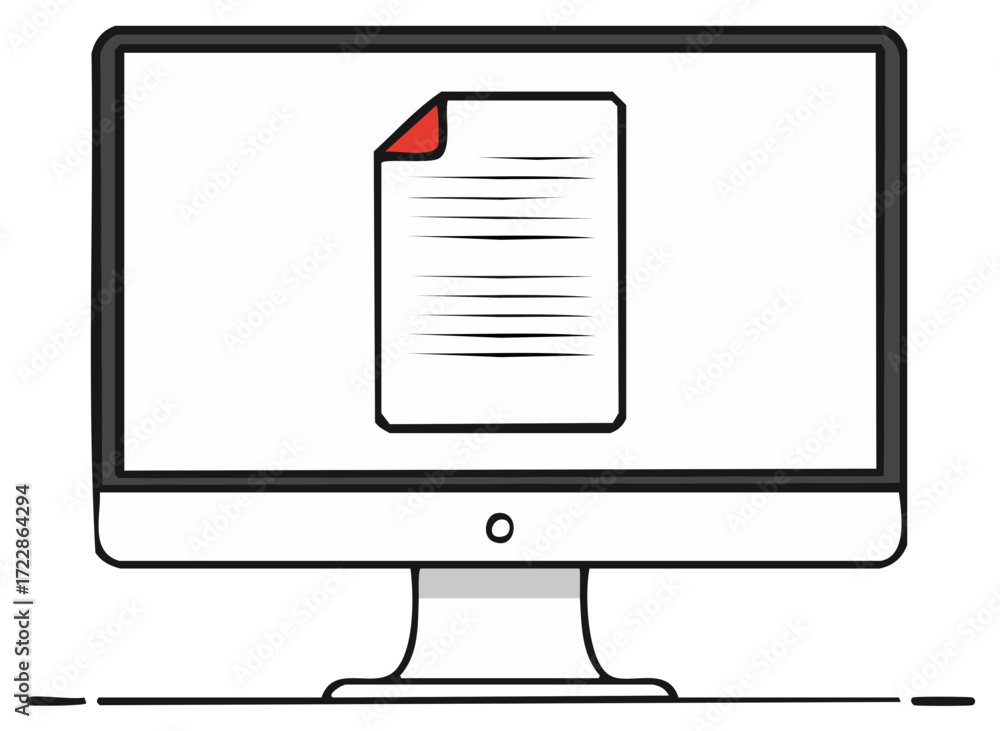 Poster monitor displaying a document icon