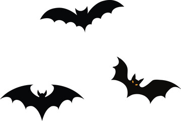 Fototapeta premium Bats in the Night Sky, Spooky Halloween Vector