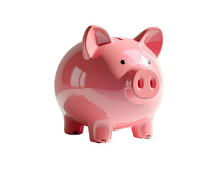 Pink piggy bank, glossy surface, simple design
