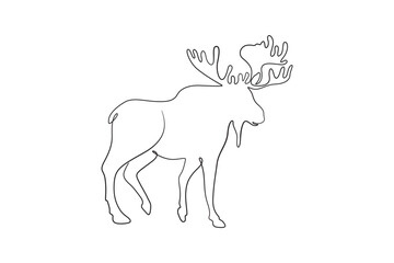 Vector illustration of a moose in detailed style, isolated on white background, perfect for wildlife themes, forest animals, northern wildlife designs, educational materials, logos, and creative proje