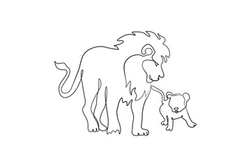 Vector illustration of a mother lion in detailed style, isolated on white background, perfect for wildlife themes, safari designs, African animals, family animal concepts, educational materials, and c
