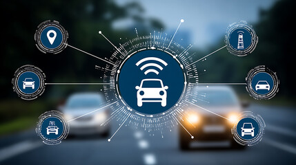 Connected vehicle technology with wireless communication and smart transportation network