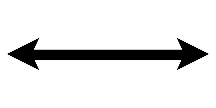 Double arrow sign with two sharp black arrowheads.
