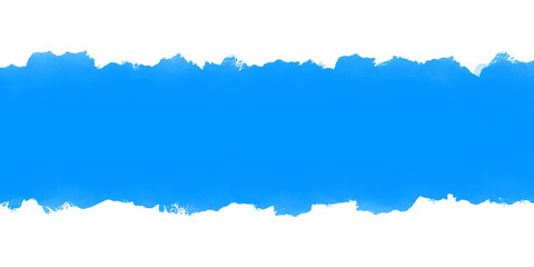 Blue torn paper shape design. Abstract Blue Paint Stroke Banner shape with Rough Edges Isolated on Transparent Background