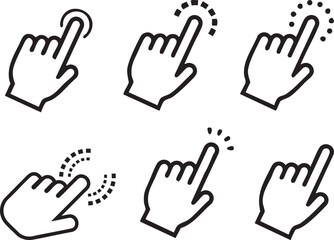 Hand click icon, Hand cursor icon set. click icon vector hand click pointe