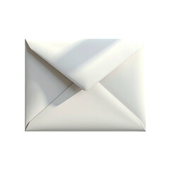 A digitally rendered, off-white envelope, sealed, slightly creased, shown from directly above, with subtle lighting indicating a light source from above