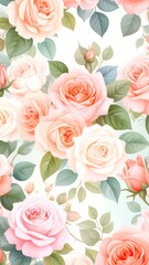 Floral seamless pattern of roses