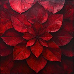 Red leaf art, layered design