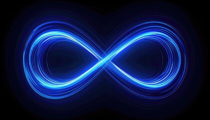 Infinity symbol, glowing blue light trails (1)