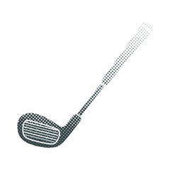 Golf bat halftone icon logo flat vector design