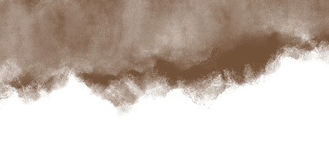 Brown dust or smoke explosion cloud effect isolated on transparent background. Design elements for Compositing, covering, overlay, PNG 