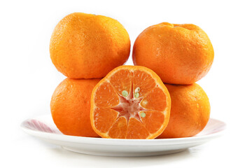 Fresh Oranges on White Plate - Healthy Citrus Fruit Still Life