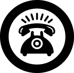 Black and White Phone Call Icon