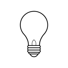Outline drawing of lightbulb on transparent background