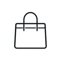 Simple black shopping bag icon isolated on a clean backdrop 