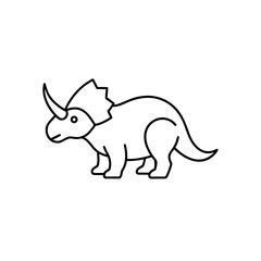 Outline of a triceratops icon on transparent background