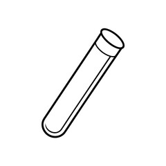 Obraz premium Outline drawing of test tube on transparent background