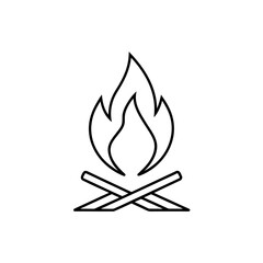 Outline drawing of campfire on transparent background