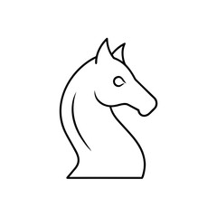 Outline of a horse chess piece on transparent background