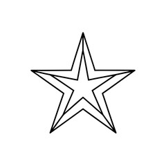 Obraz premium Outlined double layered star on transparent background