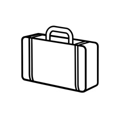 Simple outline of a suitcase on transparent background