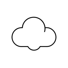 Simple cloud outline drawing on transparent background