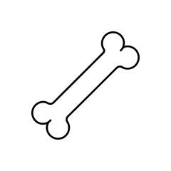 Simple outline drawing of bone on transparent background