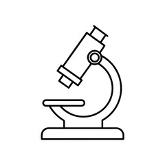 Line drawing of a microscope on transparent background