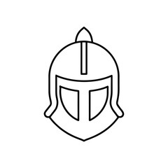 Fototapeta premium Outline drawing of a helmet on transparent background
