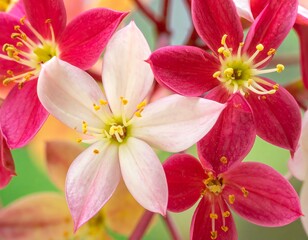 Close-up of vibrant pink and white flowers