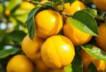 Golden-hued lemon, naturally grown, vibrant texture,  textured,  photography
